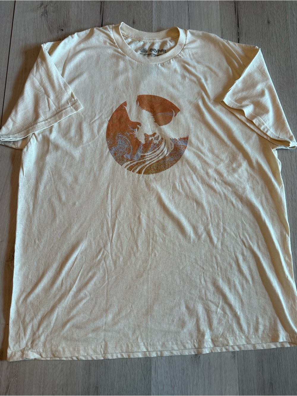 Loot Crate Wizarding World of Harry Potter Fawkes Phoenix T-Shirt Cream XL NWOT